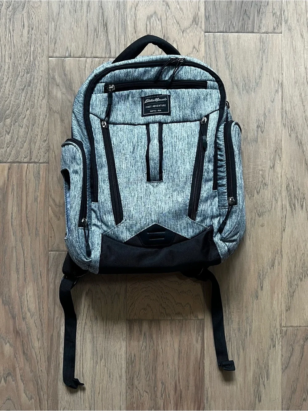 Eddie Bauer Heather Gray & Black Adventure Diaper Backpack